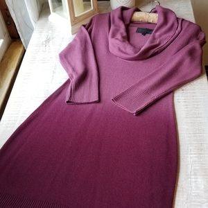 Connected Apparel Cowl Neck Ombre Sweater Dress